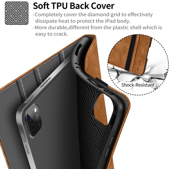 H HOLIMET Case iPad Tablet Case Brown